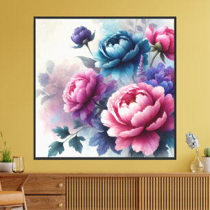 Pfingstrosen-Gemälde Florale Wandkunst Leinwanddruck