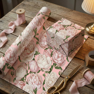 Pfingstrosen-Grace-Elegante Blumenkunst Geschenkpapier