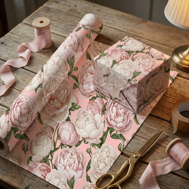 Pfingstrosen-Grace-Elegante Blumenkunst  Geschenkpapier (Von Creator hochgeladen)