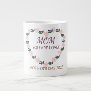 Pfingstrosen-Herz-Morgenliebe für Mama Jumbo-Tasse