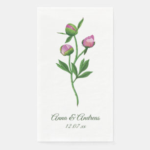 Pfingstrosen-Hochzeit Serviette