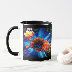 Pfingstrosen im blauen Licht Tasse