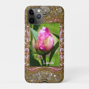 Pfingstrosen-Knospen-Monogramm Case-Mate iPhone Hülle