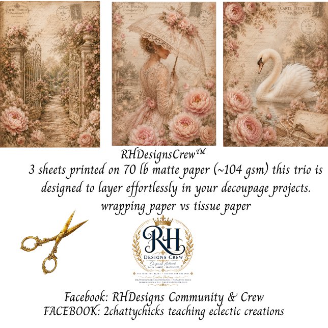 Pfingstrosen Manor Französischer Garten Viktoriani Geschenkpapier Set (Von Creator hochgeladen)