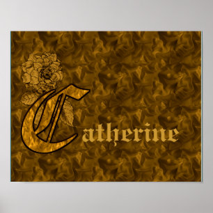 Pfingstrosen-Monogramm Anfangsbuchstabe C Personal Poster