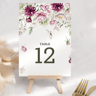 Pfingstrosen Pink Burgunder Blumen Hochzeit Tischn Tischnummer