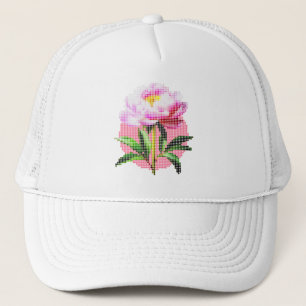 Pfingstrosen-Punkt-Mosaik-Blume Truckerkappe