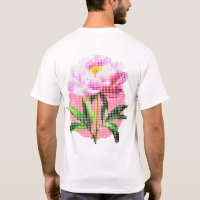 Pfingstrosen-Punkt-Mosaik-Blumen-Vorderseite und R