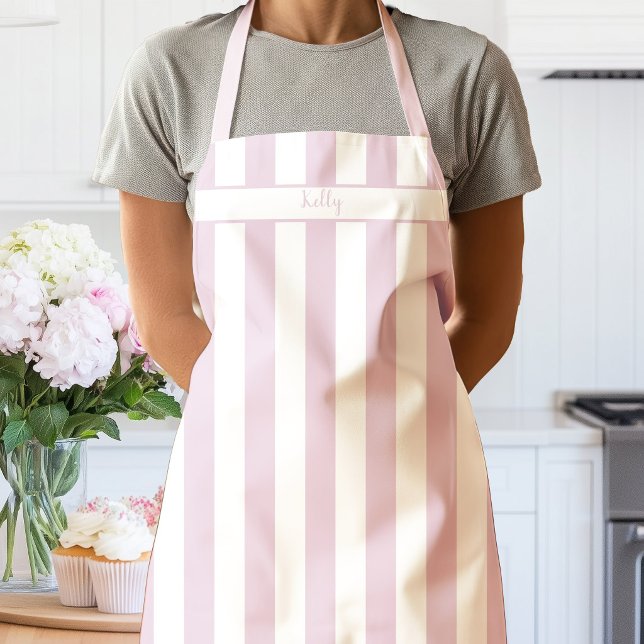 Pfingstrosen-Rosa Candy Stripe Schürze (Candy Stripe Pink Apron)