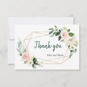 Pfingstrosen-Schamrot-Blumen-Hochzeit-Boho-Dankesk Dankeskarte