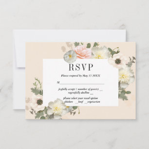Pfingstrosen und Anemonen Romantische RSVP-Karte RSVP Karte