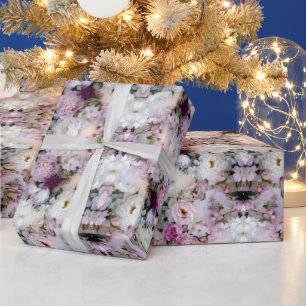 Pfingstrosen und Kirschblüten in sanftem Gradiente Geschenkpapier