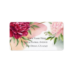 Pfingstrosen- und Orchideen-Garten Floral Glam Hoc Adressaufkleber