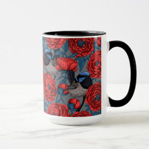 Pfingstrosen und Zaunkönige Tasse