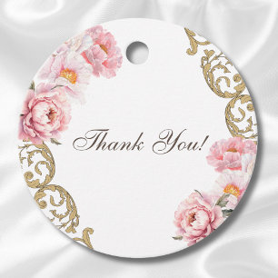 Pfingstrosen Vintage Floral Braut Dusche Danke sch Geschenkanhänger
