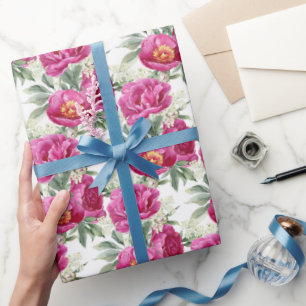 Pfingstrosenblumenstrauß Geschenkpapier