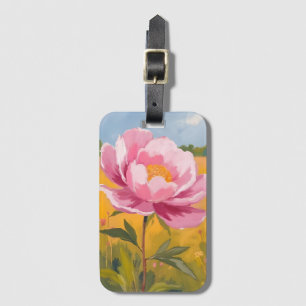 Pfingstrosenblüte Rosa Blumenfeld Aquarell Gepäckanhänger