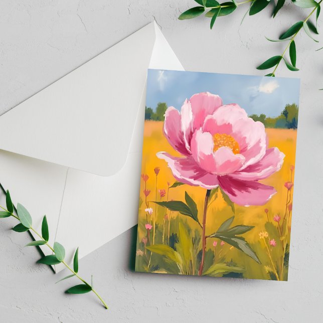 Pfingstrosenblüte | Rosa Blumenfeld Wasserfarbenka (Von Creator hochgeladen)