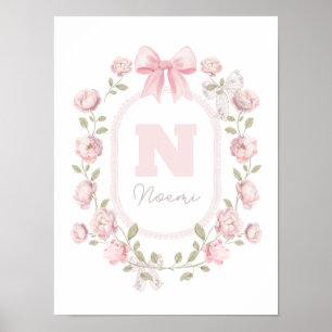 Pfingstrosenrahmen Anfangsname Mädchen Poster