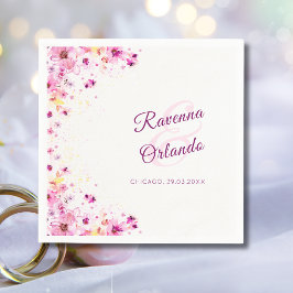 Pfingstrosenrose Romantik Kunst Hochzeit Serviette