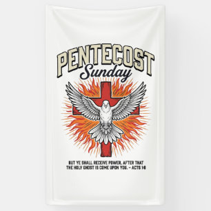 Pfingstsonntag Taube Kreuz Vintage-Shirt Banner