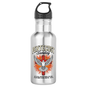 Pfingstsonntag Taube Kreuz Vintage-Shirt Edelstahlflasche