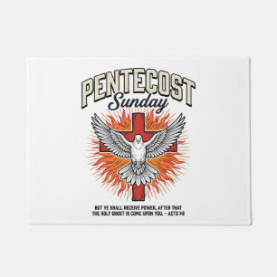 Pfingstsonntag Taube Kreuz Vintage-Shirt Fußmatte
