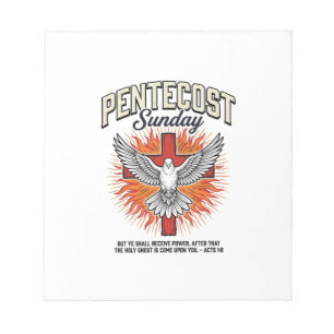 Pfingstsonntag-Taube-Kreuz-Vintage-Shirt Notizblock