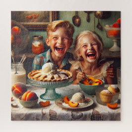 Pfirschkuchen Szene in einer Retro-Küche der 1950e Puzzle