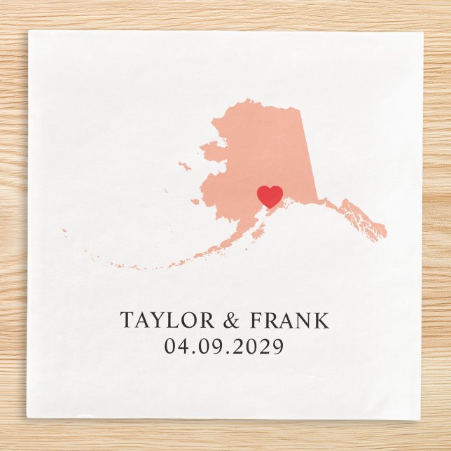 Pfirsich-Alaska-Hochzeit Serviette (Peach Alaska Wedding Paper Dinner Napkins)