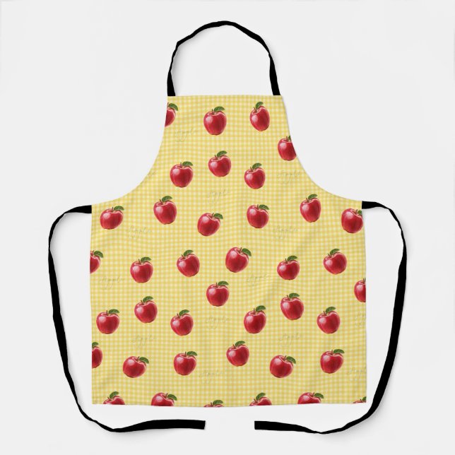 Pfirsich Apfel Gingham Schürze (Vorderseite)