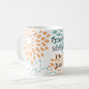 Pfirsich Aqua Florale Blumen Samen der Freude Trau Kaffeetasse