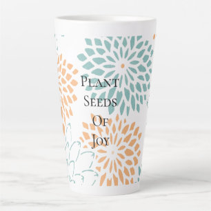Pfirsich Aqua Florale Blumen Samen der Freude Trau Milchtasse