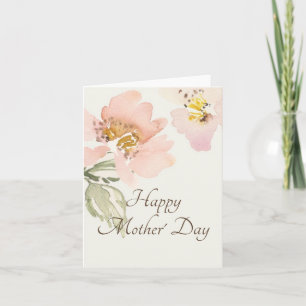 Pfirsich-Aquarell-Blumenmuster Karte