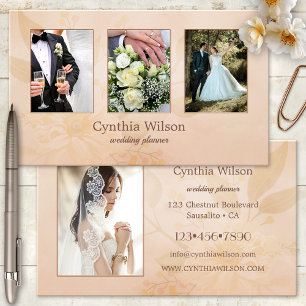 Pfirsich-Aquarell-Hochzeitsplaner-Foto  Visitenkarte
