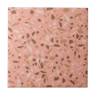 Pfirsich Beige Braun Terrazzo Marmormuster Fliese