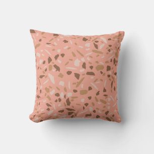 Pfirsich Beige Braun Terrazzo Marmormuster Kissen
