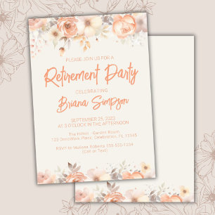 Pfirsich Beige Elfenbein Blumen Floral Ruhestandsf Einladung
