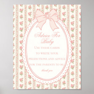 Pfirsich & Beige Vintage Fancy Blumige Ratschläge Poster