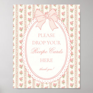Pfirsich & Beige Vintage Fancy Floral Rezept teile Poster