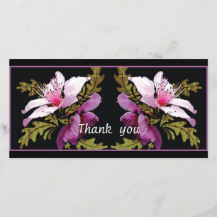 Pfirsich-   Blumen danken Ihnen Fotokarte Dankeskarte