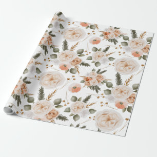 Pfirsich-Blumen-Verpackungspapier-Bögen Geschenkpapier
