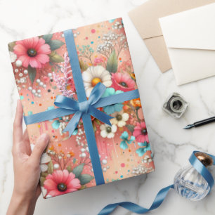 Pfirsich Blütenblüte Geschenkpapier