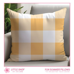 Pfirsich-Buffalo-Karo Kissen