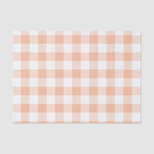 Pfirsich-Büffel-Karo-Muster Seidenpapier (Vorderseite)