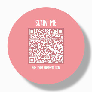 Pfirsich Business QR Code Scannable Runder Aufkleber