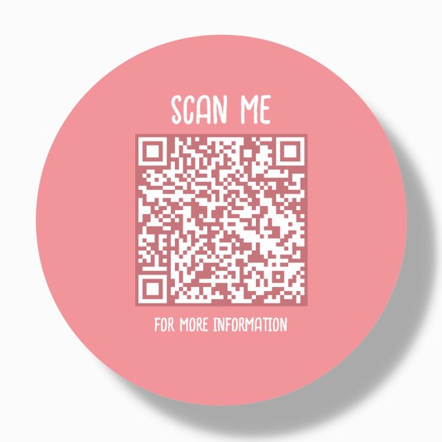 Pfirsich | Business QR Code Scannable Runder Aufkleber (Von Creator hochgeladen)