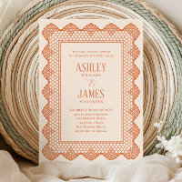 Pfirsich Chantilly-Spitzenrand Hochzeit Alles in E