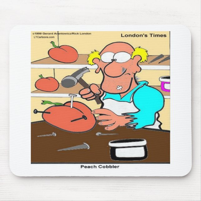 Pfirsich Cobbler Lustige LTCartoons Mousepad (Vorne)