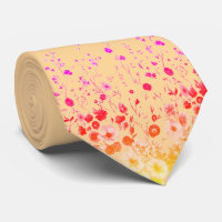 Pfirsich-Creme-Blumen-Halstuch für Herren